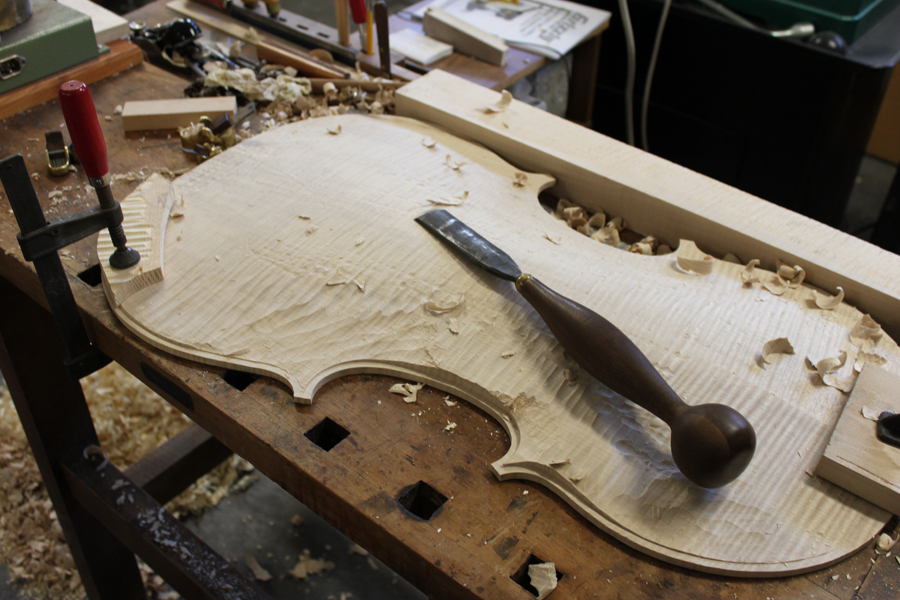 Early rough out stage of maple back.